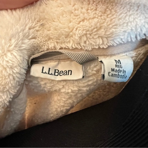 L.L. Bean Medium Ivory/White Fleece Jacket Size Medium - Picture 8 of 10